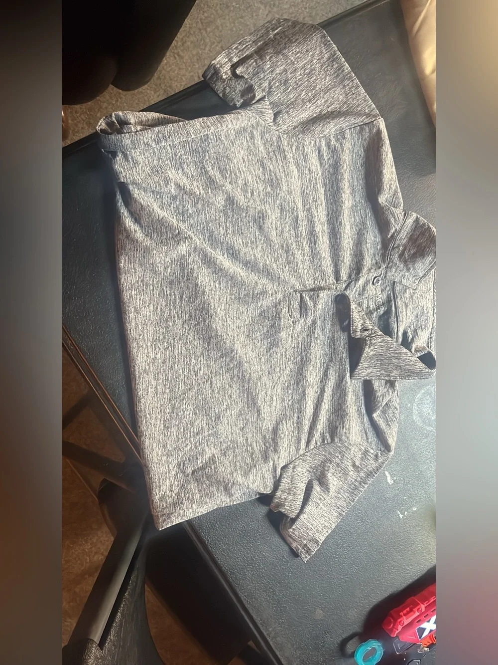The Children's Place Gray Heather Short Sleeve Polo